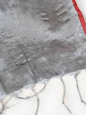 Aakar silver tissue saree with unstitched blouse piece 5