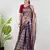 Aakar purple multi color tissue saree with unstitched blouse piece