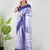 Aakar blue mul cotton saree with unstitched blouse piece