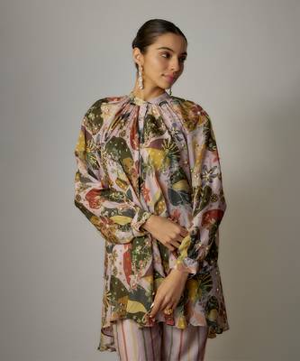 Lilac viscose printed co-ord set 2