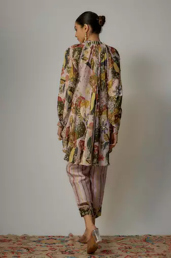 Lilac viscose printed co-ord set