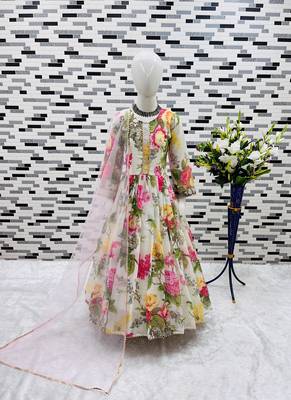 Designer Heavy Fox Georgette Gown With Digital Print work Ready To Wear 2