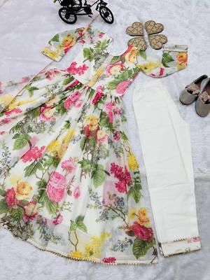 Designer Heavy Fox Georgette Gown With Digital Print work Ready To Wear 4