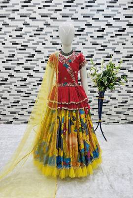 YELLOW KEDIYA STYLE LAHENGA SET FULLY STTICHED READY TO WEAR 1