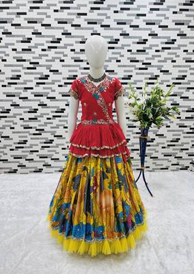 YELLOW KEDIYA STYLE LAHENGA SET FULLY STTICHED READY TO WEAR 2