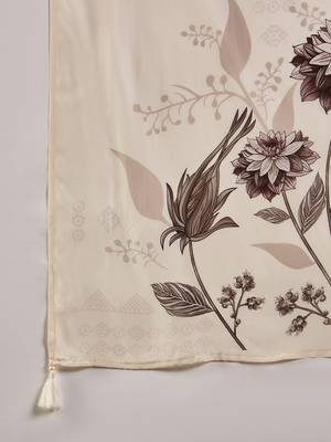 Cream embroidered crepe v neck kurta sets 5