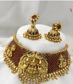 Opulent gold-plated kundan bridal necklace set - traditional indian jewelry