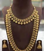 Exquisite gold-plated ethnic coin statement necklace set