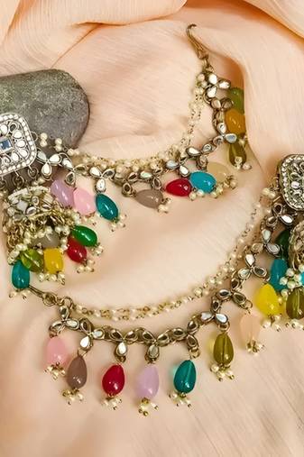 Enchanting ethnic charm: handcrafted bohobahubali earring set