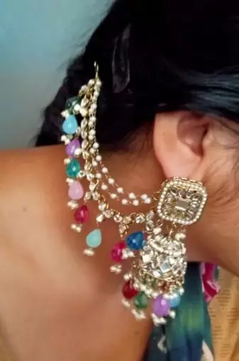 Enchanting ethnic charm: handcrafted bohobahubali earring set