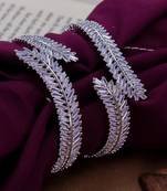 Stunning crystal leaf bangle set - elegant formal jewelry