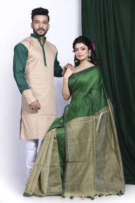 Kothay khuji tare- kurta & saree couple set 1