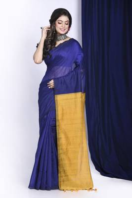 Tibetian poppy blue- kurta & saree couple set 3