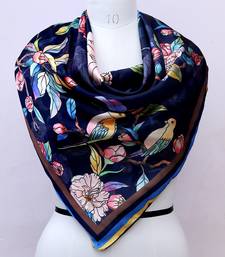 women's stylish square satin trendy digital printed fashion head neck scarf stole wrap hijab dupatta