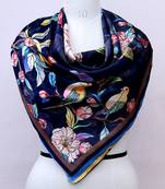 women's stylish square satin trendy digital printed fashion head neck scarf stole wrap hijab dupatta