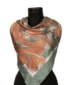 women's stylish square satin trendy digital printed fashion head neck scarf stole wrap hijab dupatta
