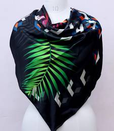 women's stylish square satin trendy digital printed fashion head neck scarf stole wrap hijab dupatta