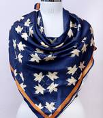 women's stylish square satin trendy digital printed fashion head neck scarf stole wrap hijab dupatta