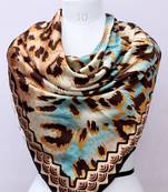 women's stylish square satin trendy digital printed fashion head neck scarf stole wrap hijab dupatta