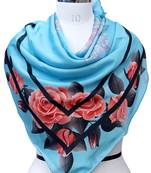 women's stylish square satin trendy digital printed fashion head neck scarf stole wrap hijab dupatta