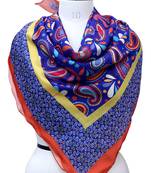 women's stylish square satin trendy digital printed fashion head neck scarf stole wrap hijab dupatta