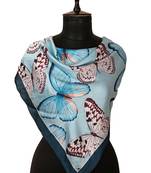 women's stylish square satin trendy digital printed fashion head neck scarf stole wrap hijab dupatta