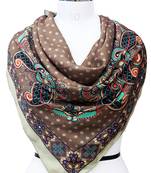 women's stylish square satin trendy digital printed fashion head neck scarf stole wrap hijab dupatta