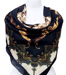 women's stylish square satin trendy digital printed fashion head neck scarf stole wrap hijab dupatta