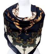 women's stylish square satin trendy digital printed fashion head neck scarf stole wrap hijab dupatta