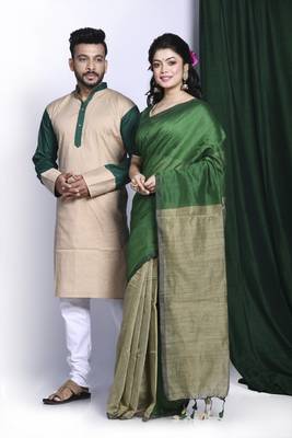 Kothay khuji tare- kurta & saree couple set 2