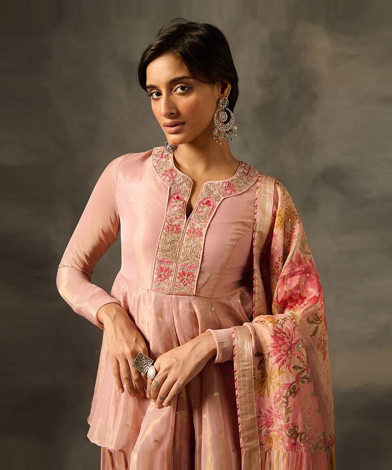 Irja sharara set with dupatta - pink