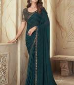 Green Silk Embellished Saree,Sari Comes With Embroidered Blouse