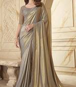 Beige Silk Embellished Saree,Sari Comes With Embroidered Blouse