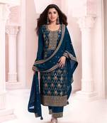 Navy Blue ChinonSequins Designer Salwar Kameez