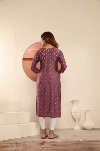 Pink viscosee muslin printed with pocket formal classy kurti