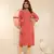 Red viscosee muslin printed with pocket formal classy kurti