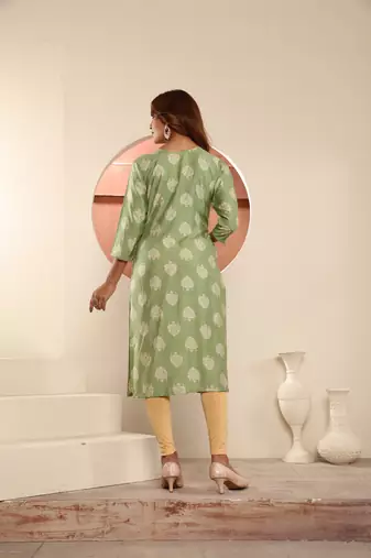 Pista viscosee muslin printed with pocket formal classy kurti
