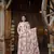 Pink beautiful georgette fabric abstract printed partywear gown with dupatta