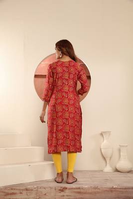 Read viscosee muslin printed with pocket girlie formal festive kurti 3