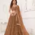 Brown Glamorous Heavy Embroidery Work Wedding Reception Wear Bridesmaid Lehenga