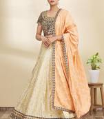 Blue Jacquard Silk Fabric Heavy Adorable Wedding Ceremony Lehenga Set