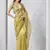 Green gold tissue net solid texture saree with graceful gold cotted