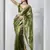 Green gold tissue net solid texture saree with graceful gold cotted