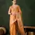 Orange khadi organza ethnic woven saree for festive looks
