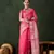 Pink khadi organza ethnic woven saree for festive looks