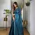 Teal jimmy choo c bollywood sequins work saree
