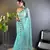 Blue butterfly net c embroidery work ceremonial saree