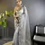 Grey butterfly net c embroidery work ceremonial saree