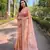 Peach silver tissue silk heavy embroidery saree for ceremonial saree