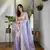 Purple silver tissue silk sequins and jari embroidery work saree